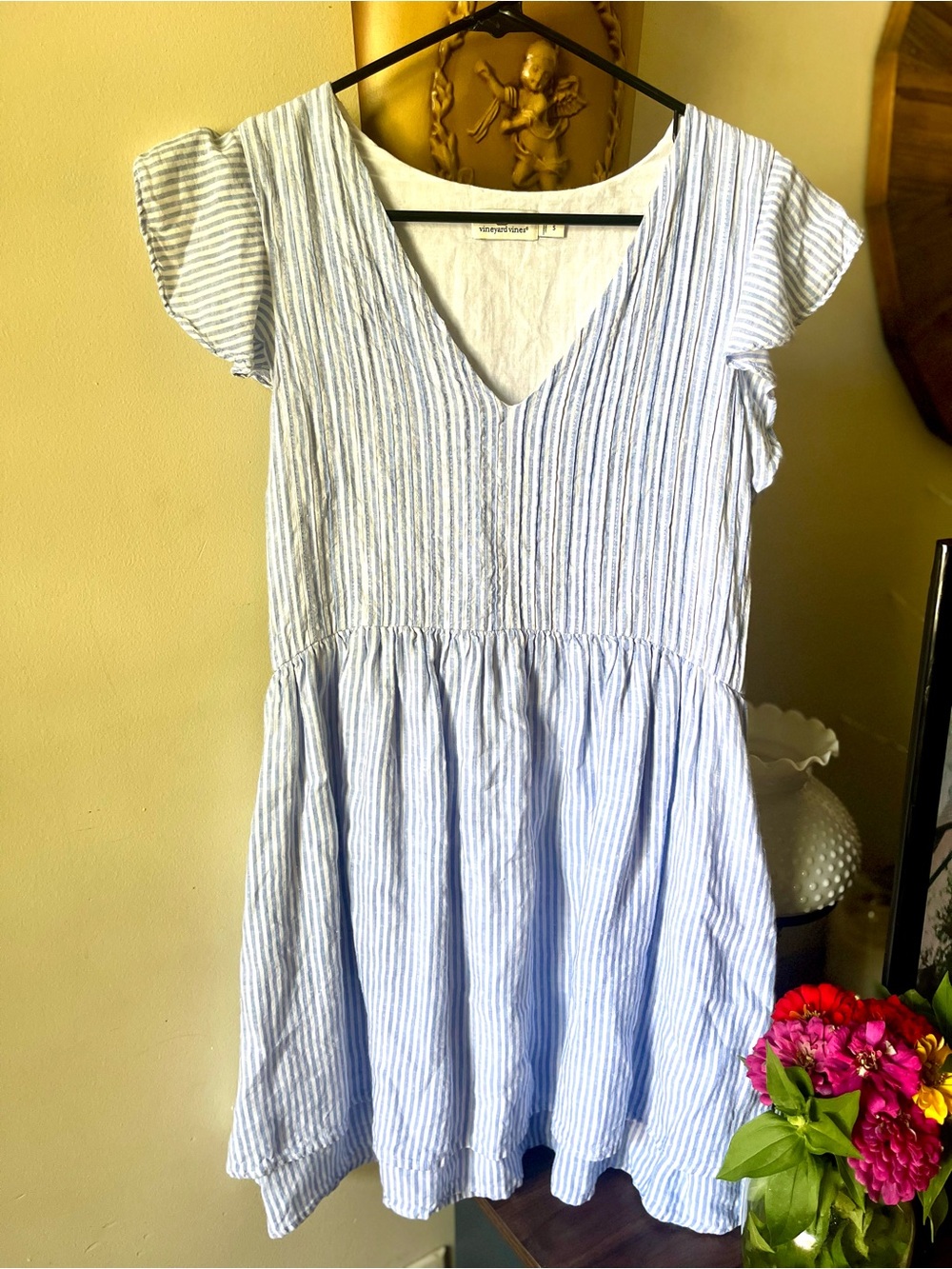 VINEYARD VINES Flutter Sleeve seersucker mini dress Size Small